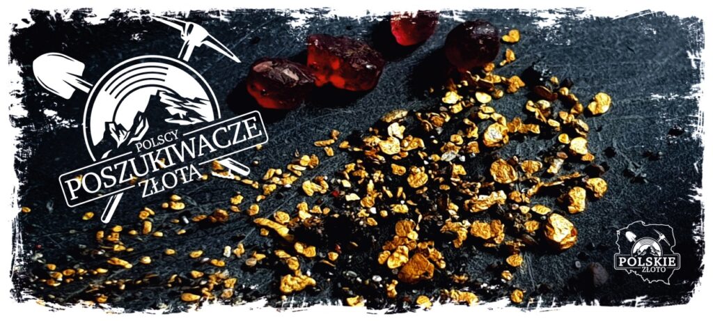 a pile of gold flakes and red gemstones